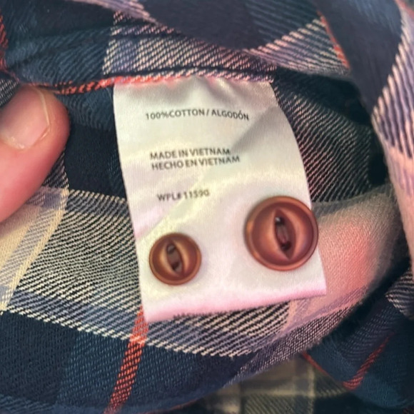 Weatherproof men’s blue plaid long sleeve button down flannel shirt size large - Picture 8 of 8